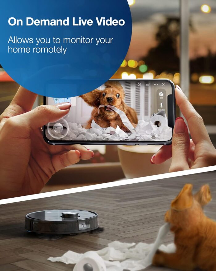 ECOVACS Deebot T8 AIVI Robot Vacuum Cleaner For Floors,Carpet, Vacumming and Mopping in One-Go, Laser Mapping, Smart AI Object Recognition, On-Demand Live Video, Custom Clean, 3+ Hours of Runtime - Image 4