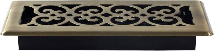 Decor Grates SPH410-A Scroll Design Floor Register, 4x10, Antique Brass Finish - Image 3