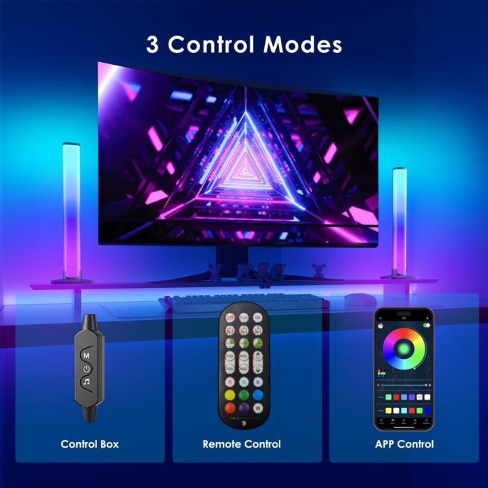 RGB Light Bar,Smart LED Light Bar for Room,16 Million Colors,Three Control Modes,Dynamic Music Sync Mode,213 Preset Modes,USB Interface（Without Adapter） - Image 4