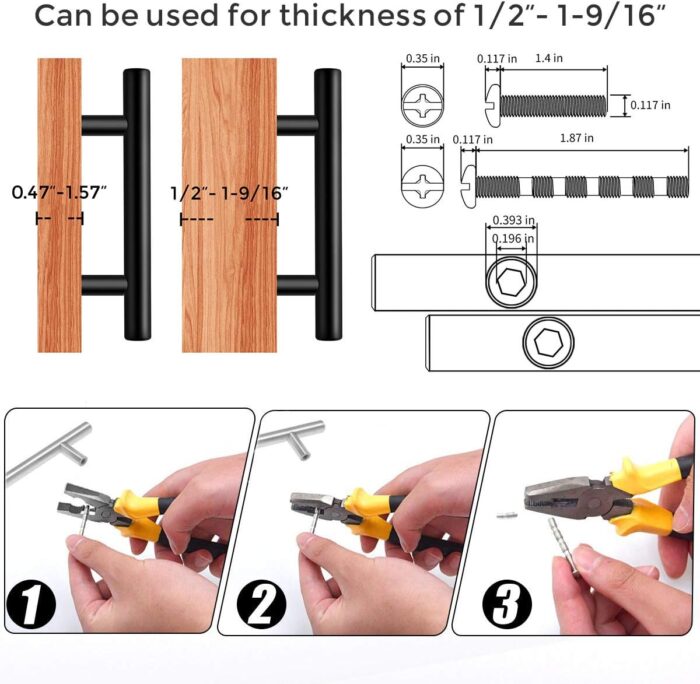Ravinte 30 Pack | 5 Inch Cabinet Pulls Matte Black Stainless Steel Kitchen Drawer Pulls Cabinet Handles 5 InchLength, 3 Inch Hole Center - Image 4