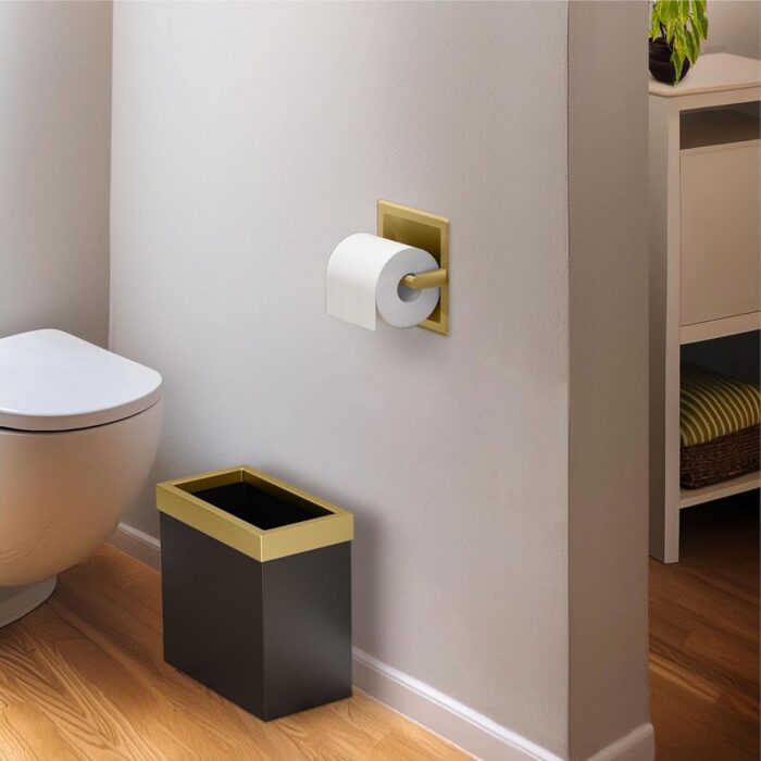 Gatco 753 Recessed Pivoting Toilet Paper Holder, Wall Mounted, Heavy Duty Metal Tissue Holder for Bathroom – Available in Brushed Brass - Image 6