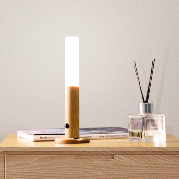 LANDGOO Wooden Motion Sensor Night Lights Magnet Body Sensor Hallway Night Lights Rechargeable Led Light Portable Stairway,Wall Sconce Battery Powered Cabinet Lights - Image 8
