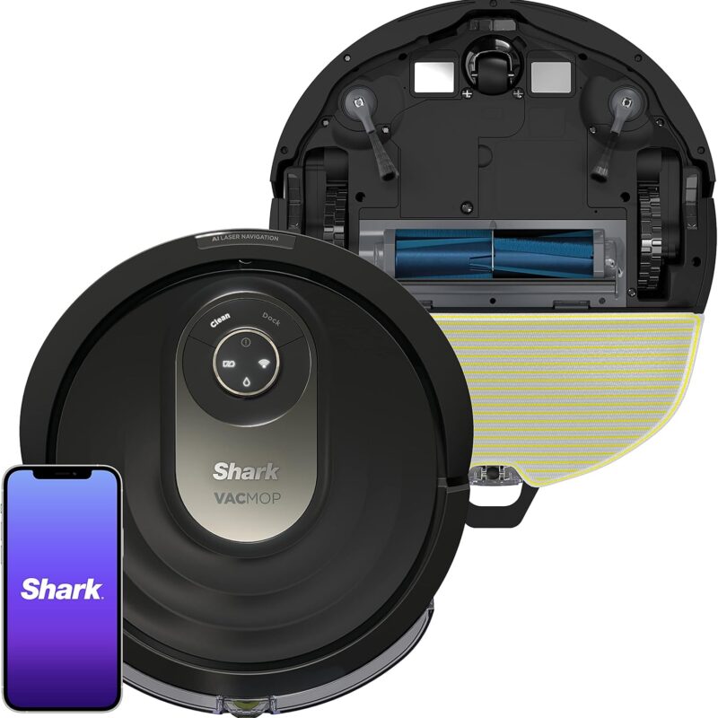 Shark AI Robot Vacuum & Mop, with Home Mapping, Perfect for Pets, Wifi, Works with Alexa, Black/Gold (AV2001WD)