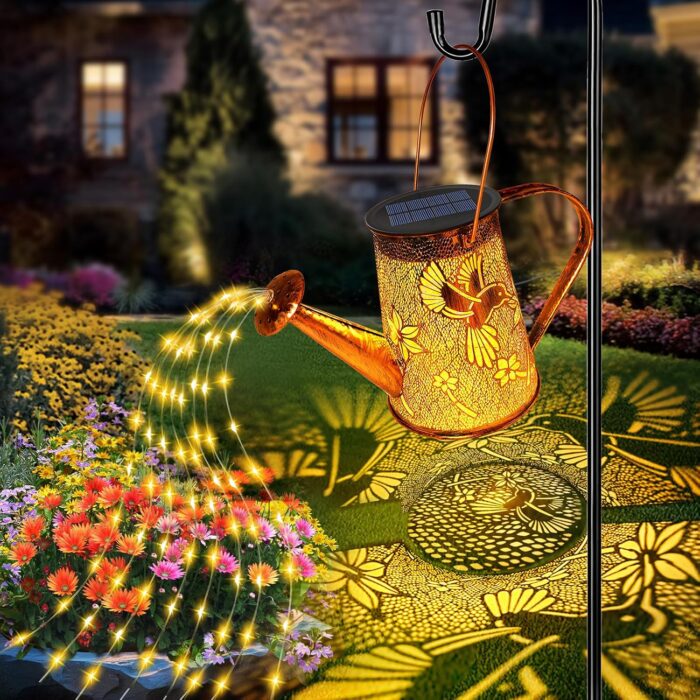 Solar Watering Can Lights, Hummingbird Mothers Day Gifts for Women Mom Grandma Birthday, Waterproof Outdoor Garden Decor Large Hanging Solar Lanterns Garden Lights for Patio Yard Flowerbed Pathway