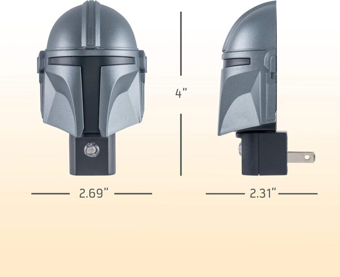 STAR WARS The Mandalorian Helmet LED Night Light, Plug-in, Dusk to Dawn, Light-Sensing, Ideal for Kids Room, Bedroom, Office, Wall Decor, Gifts, 53232 - Image 5