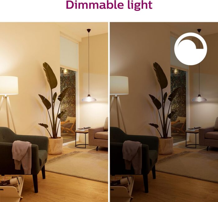 Philips 40-Watt Equivalent B12 LED Smart Wi-Fi Tuneable White Light Bulb Powered by WiZ with Bluetooth (4-Pack) - Image 7