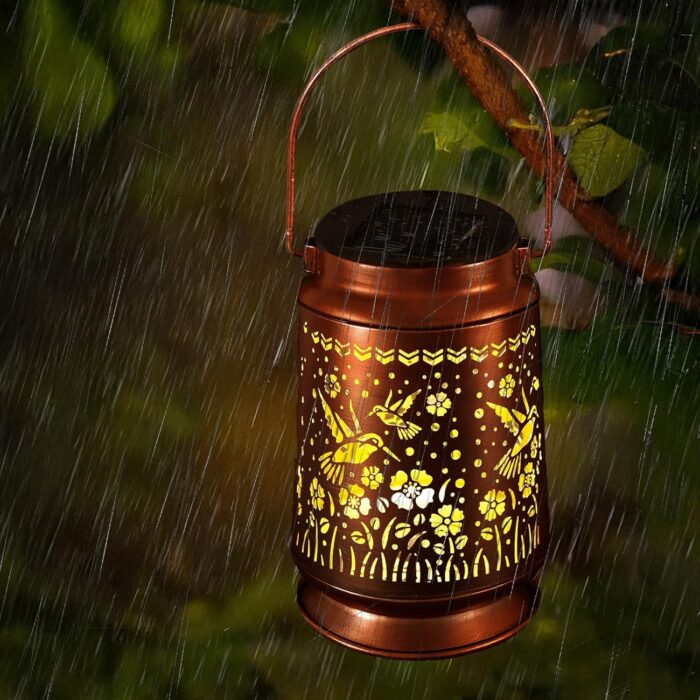 Solar Lanterns Outdoor Waterproof Gifts for Women Grandma Gifts for Mom Hummingbird Garden Decor Solar Hanging Lantern Metal for Patio Yard Festival Pathway Landscape (Hummingbird, 1) - Image 5