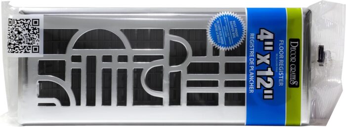 Décor Grates ADH412-C Art Deco Floor Register, 4x12 Inches, Chrome, 1 Pack - Image 5