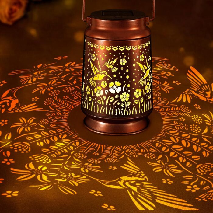 Solar Lanterns Outdoor Waterproof Gifts for Women Grandma Gifts for Mom Hummingbird Garden Decor Solar Hanging Lantern Metal for Patio Yard Festival Pathway Landscape (Hummingbird, 1) - Image 8