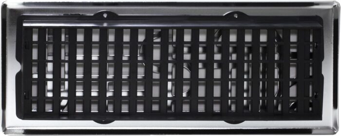 Décor Grates ADH412-C Art Deco Floor Register, 4x12 Inches, Chrome, 1 Pack - Image 2