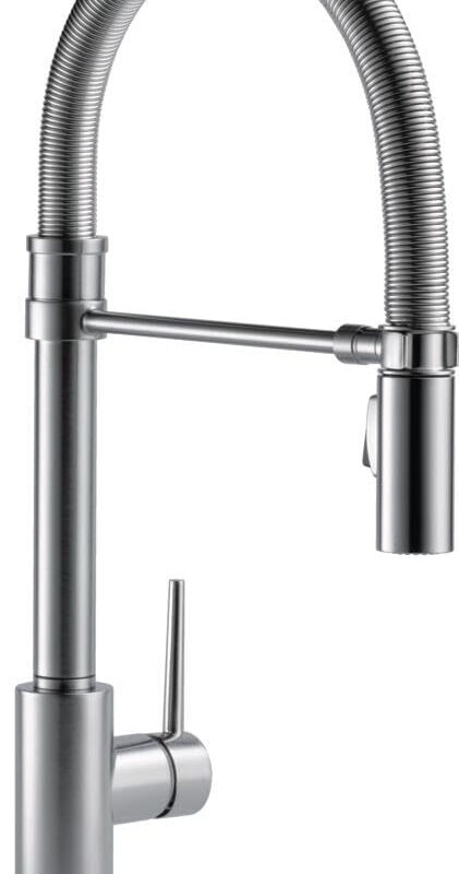 Delta Faucet Trinsic Pro Single-Handle Spring Spout Touch Kitchen Sink Faucet with Pull Down Sprayer, Touch2O Technology and Magnetic Docking Spray Head, Arctic Stainless 9659T-AR-DST