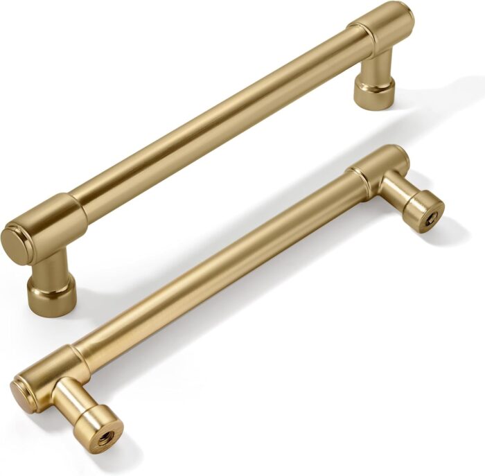 khtumeware 30 Pack 6 Inch(152mm) Champagne Bronze Cabinet Pulls Satin Brass Cabinet Pulls Gold Kitchen Cabinet Hardware for Cupboard Drawer Pulls Dresser Handle