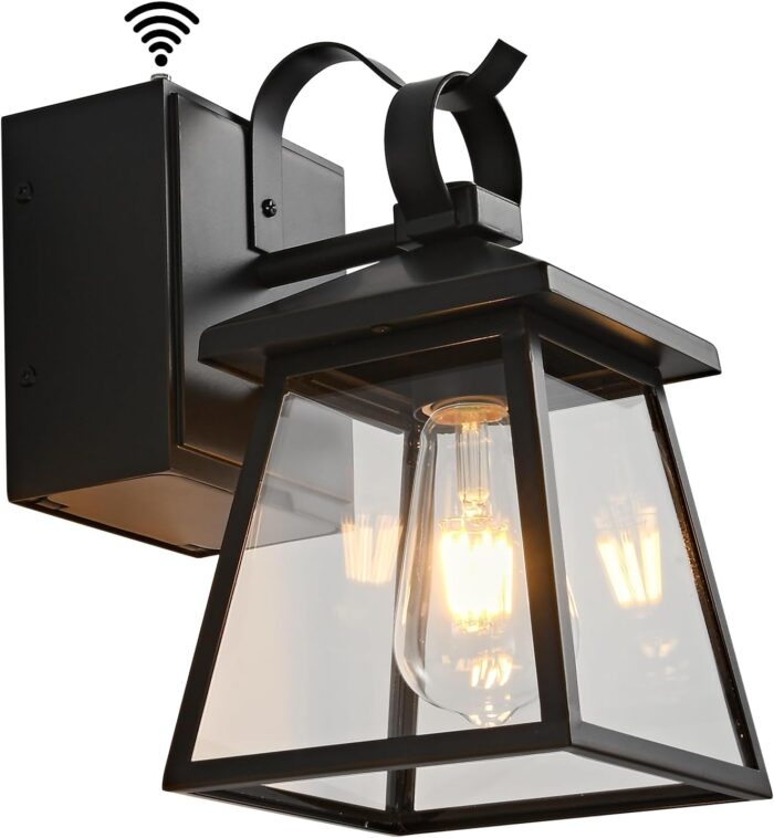 Dusk to Dawn Outdoor Lighting with GFCI Outlet, Waterproof Outside Porch Lights Wall Mount Modern Exterior Lighting Fixturesfor House Porch Patio Garage,Bronze,11.4''H,1PC - Image 8