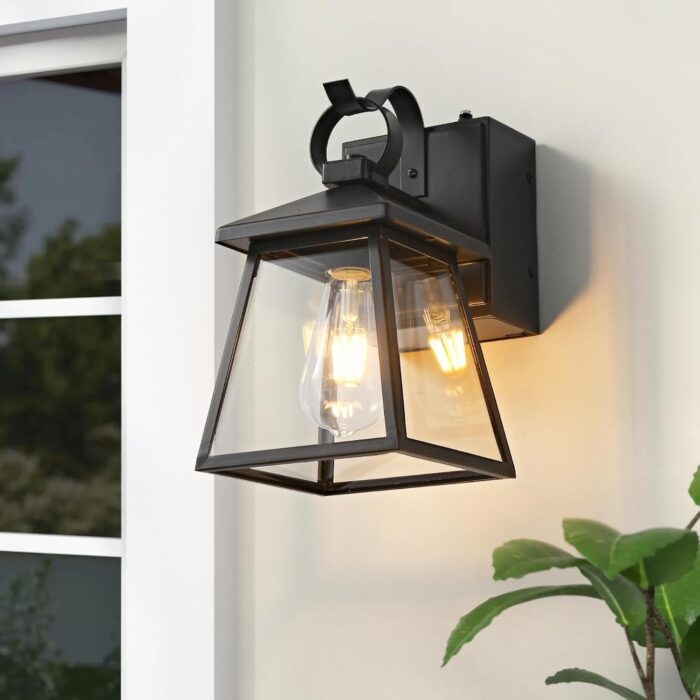 Dusk to Dawn Outdoor Lighting with GFCI Outlet, Waterproof Outside Porch Lights Wall Mount Modern Exterior Lighting Fixturesfor House Porch Patio Garage,Bronze,11.4''H,1PC - Image 7