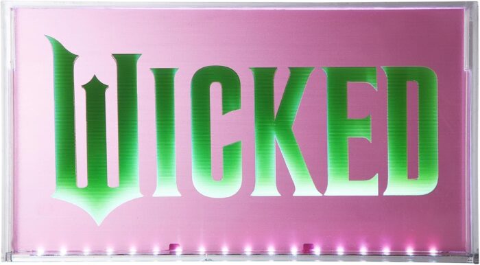 Wicked Logo Acrylic Light Up Neon Sign for Wall or Table, 9"W x 5"H x 1.8"D
