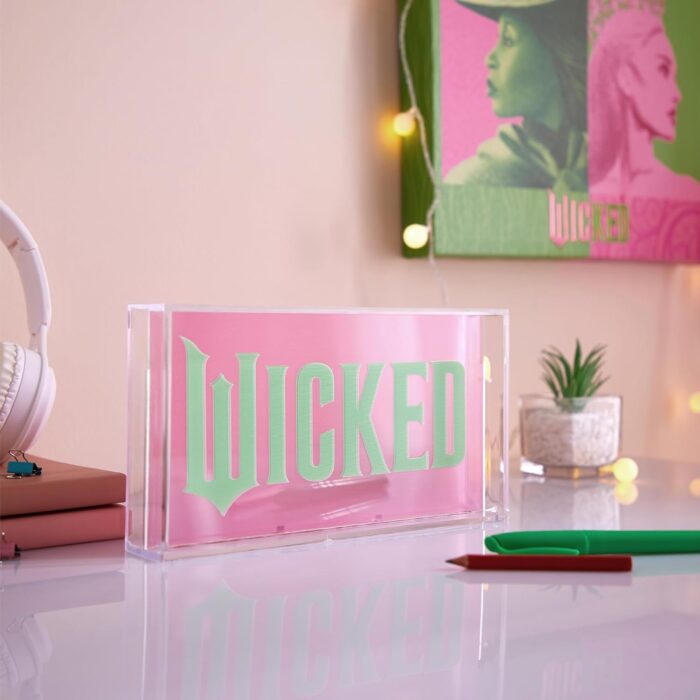 Wicked Logo Acrylic Light Up Neon Sign for Wall or Table, 9"W x 5"H x 1.8"D - Image 4