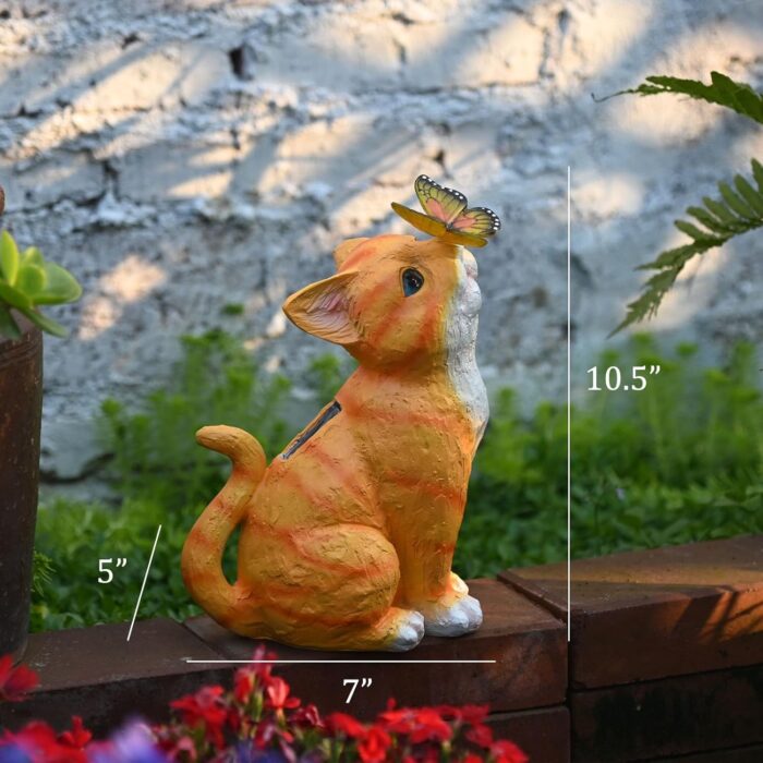 Cat Garden Figurines Outdoor Decor Solar Statue with LED Lights for Patio Lawn Yard Art Decoration Housewarming Garden Gift - Image 5