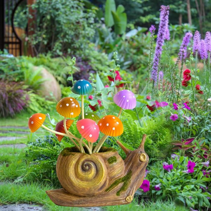 Solar Lights Outdoor Fairy Garden Accessories, Snail Statues Garden Decor for Outside, Gifts for Mother's Day Yard Decorations Patio Lawn Porch Balcony, Unique Housewarming Gifts for Women Mom Grandma - Image 7