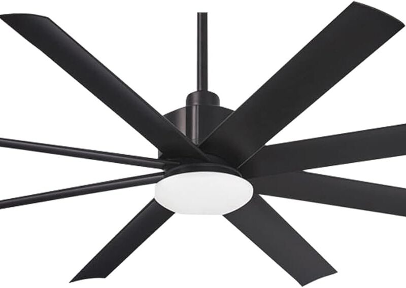 MINKA-AIRE F888L-CL Slipstream 65 Inch Outdoor Ceiling Fan with Dimmable LED Light and DC Motor in Coal Finish