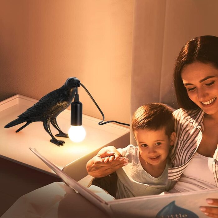 Crow Lamp - Raven Lamp Adjustable Brightness with Bulb，Bird lamp，Crow Light Decor for Bedside Bedroom Living Room Decor - Image 4