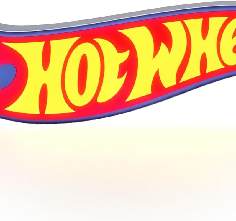 Hot Wheels Logo Light - Officially Licensed Racing Logo Icon Night Light, Racetrack Play Room Decor and Gift for Boys and Girls, Toy Car and Bedroom Accessory and Nightlight for Kids | Paladone