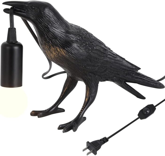 Crow Lamp - Raven Lamp Adjustable Brightness with Bulb，Bird lamp，Crow Light Decor for Bedside Bedroom Living Room Decor - Image 7