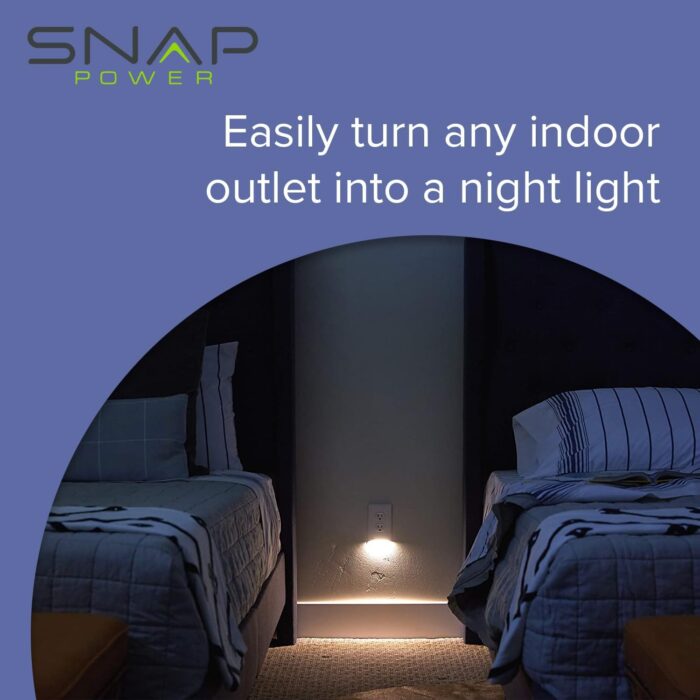 Single - SnapPower GuideLight 2 for Outlets [for Standard Decor, Not GFCI outlets] - Night Light - Electrical Outlet Wall Plate with LED Night Lights - Automatic On/Off Sensor - (Décor, Ivory) - Image 3