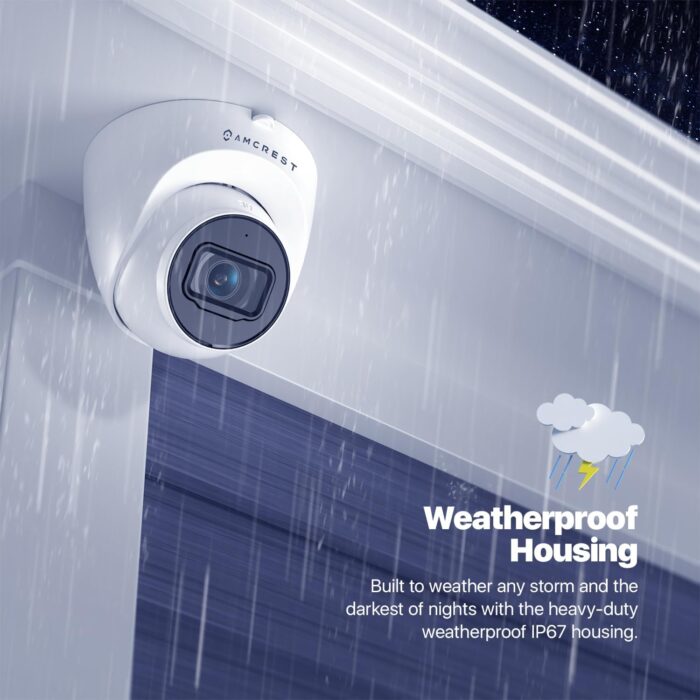 Amcrest 5MP Turret POE Camera, UltraHD Outdoor IP Camera POE with Mic/Audio, 5-Megapixel Security Surveillance Cameras, 98ft NightVision, 132° FOV, MicroSD (256GB), (IP5M-T1179EW-AI-V3) - Image 6
