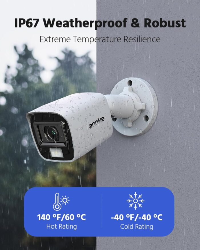 ANNKE 3K Lite Wired Security Camera System with AI Human/Vehicle Detection, H.265+ 8CH Surveillance DVR with 1TB Hard Drive and 8 x 1080p HD Outdoor CCTV Cameras, Color Night Vision, Smart Dual Light - Image 7