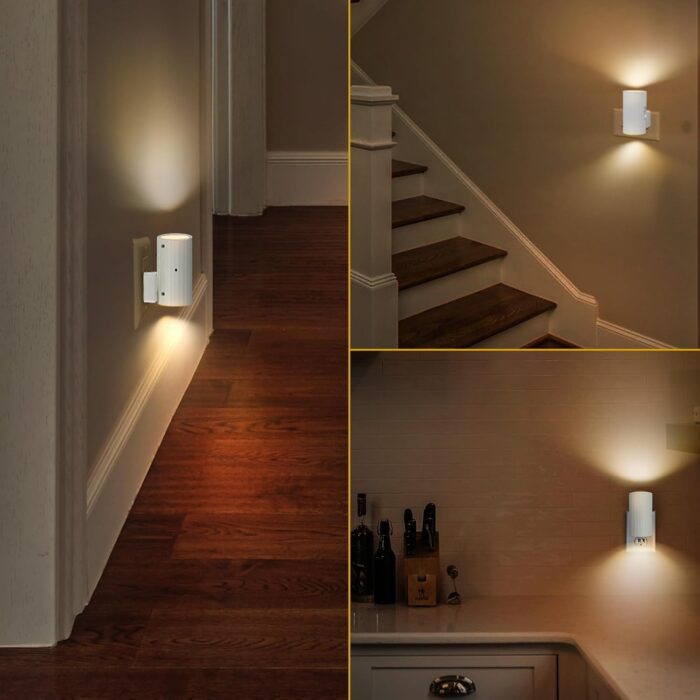 Night Light, Led Night Lights Plug into Wall, Sensor Dusk to Dawn, 0-100 LM Dimmable Night Lights, 3000K Soft White for Bathroom Bedroom Kitchen Toilet Hallway Stairway, 2 Pack - Image 6