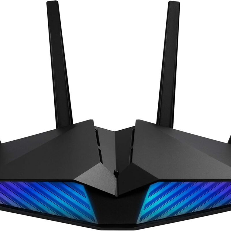 ASUS RT-AX82U (AX5400) Dual Band WiFi 6 Extendable Gaming Router, Gaming Port, Mobile Game Mode, Aura RGB, Included AiProtection Pro Security, Instant Guard, VPN, AiMesh Compatible