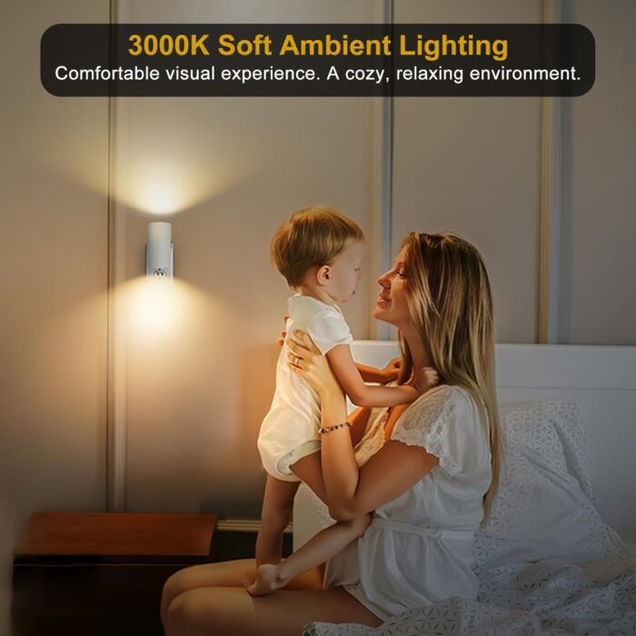 Night Light, Led Night Lights Plug into Wall, Sensor Dusk to Dawn, 0-100 LM Dimmable Night Lights, 3000K Soft White for Bathroom Bedroom Kitchen Toilet Hallway Stairway, 2 Pack - Image 3