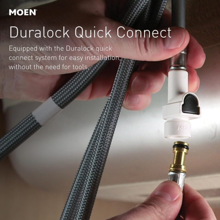 Moen Weymouth Oil Rubbed Bronze One Handle Spring Pulldown Kitchen Faucet, Farmhouse Kitchen Sink Faucet with Power Boost for a Faster Clean, S73104ORB - Image 6