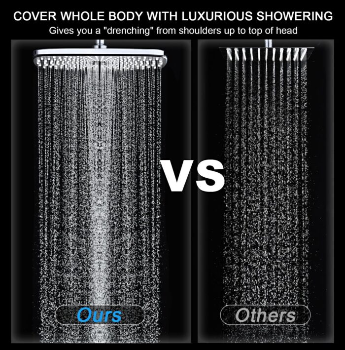 High Pressure Rain Shower Head: Upgrade Shower Heads with Handheld Spray Combo with Fixed Showerhead and 10 Sprays Handheld Shower Head, Detachable Shower head Built-in Magnetic Docking and Power Jets - Image 4
