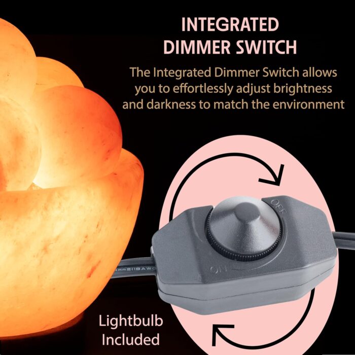 UMAID Himalayan Salt Lamp Bowl with 6 Massage Balls – Dimmable Natural Pink Rock Salt Lamp for Relaxation, Meditation,Yoga, Spa, Office, Bedroom, Wellness, Home Decor, and Unique Gift - Image 3
