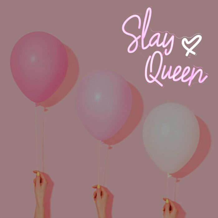Slay Queen Neon Sign Pink White LED Neon Light Up Signs for Wall Decor Usb Neon Light for Bedroom Preppy Girl Aesthetic Room Dorm Decor Y2k Party Gifts - Image 9