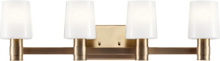 KICHLER Adani 4-Light Vanity, Modern Light with Opal Glass in Champagne Bronze, Bathroom (8.25" x 30"), 55177CPZ - Image 2