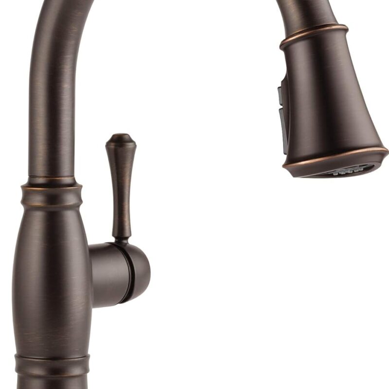 Delta Faucet Cassidy Oil Rubbed Bronze Deck Mount Kitchen Faucet with Pull Down Sprayer, 9197-RB-DST