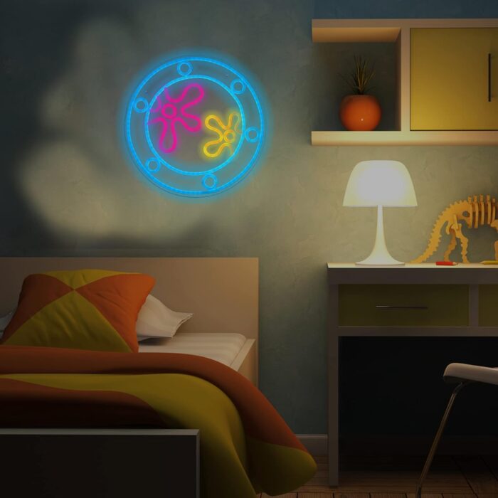 manimo Ocean World Porthole Neon Lights, LED Under Sea Porthole Neon Signs for Wall Decor,USB Night Light for Game Room Bedroom Birthday Wedding Party Gifts(13.3 * 13.3in) - Image 4