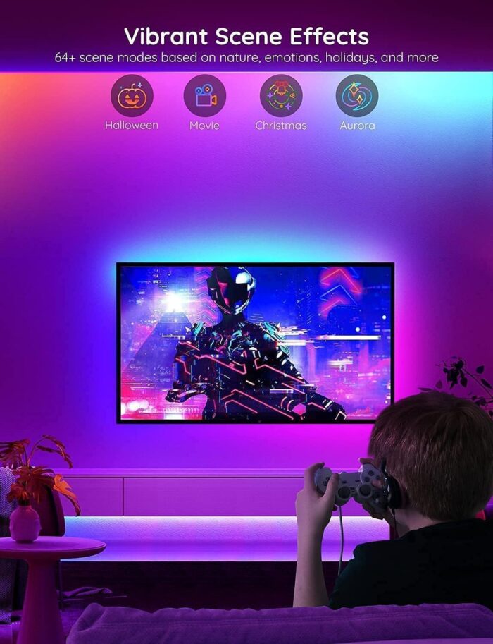 Govee 100ft RGBIC LED Strip Lights, Smart LED Lights Work with Alexa and Google Assistant, LED Lights for Bedroom WiFi App Control Segmented DIY Multiple Colors, Color Changing Light, (2 x 50ft) - Image 8