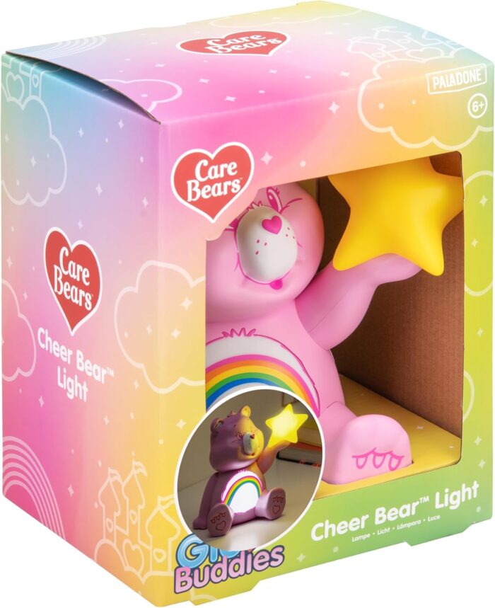 Paladone Care Bears Cheer Bear GloBuddies Night Light, Officially Licensed 3D LED Mood Lamp, Battery Powered Bedroom & Desk Décor, Collectible Gift for Pop Culture Fans - Image 2