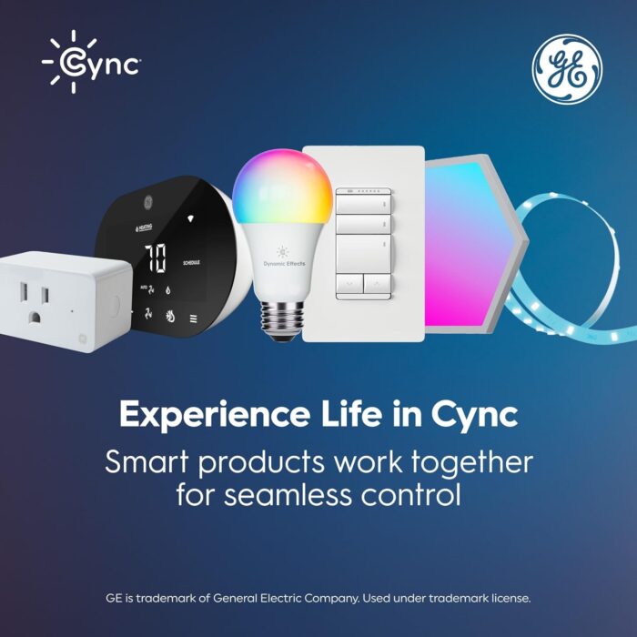 Cync GE A19 Smart LED Light Bulbs, Room Decor Aesthetic Color Changing WiFi Lights, LED Indoor Light Bulb, Compatible with Alexa and Google (2 Pack) - Image 9