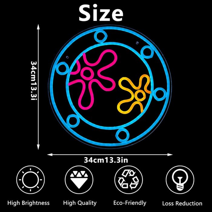 manimo Ocean World Porthole Neon Lights, LED Under Sea Porthole Neon Signs for Wall Decor,USB Night Light for Game Room Bedroom Birthday Wedding Party Gifts(13.3 * 13.3in) - Image 5
