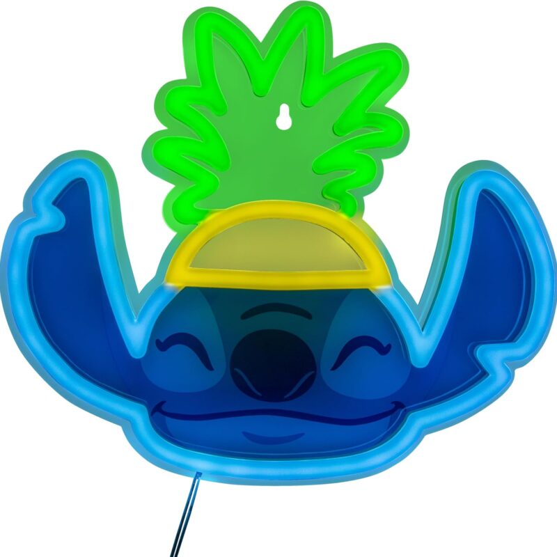 Paladone Lilo & Stitch Pineapple LED Neon Wall Light, Officially Licensed Disney Lamp with Power Cord for Home, Bedroom, Living Space, Gift for Movie Fans