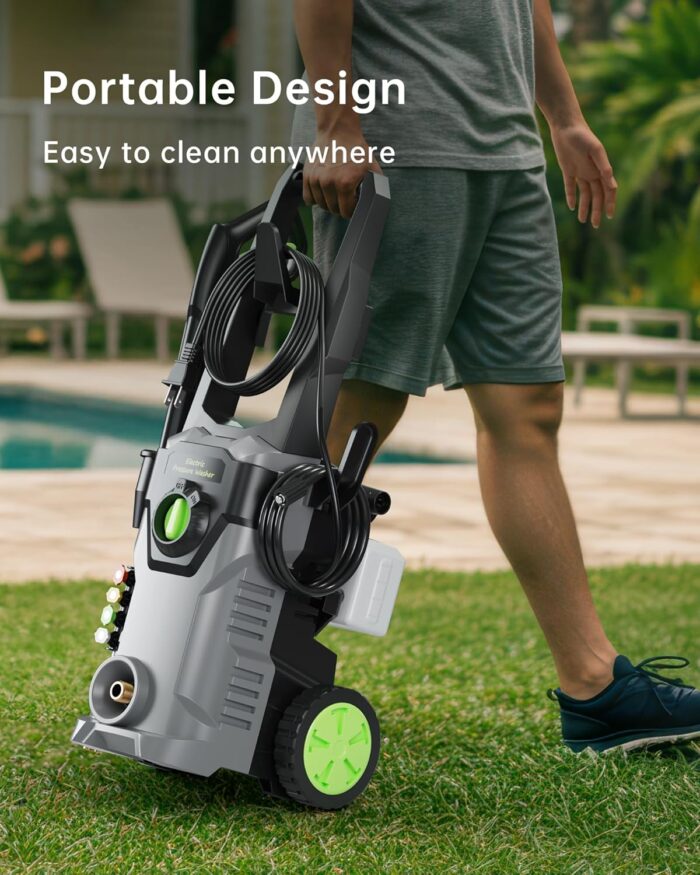Pressure Washer, 4800PSI 3.0 GPM Max Power Washer Power washers Electric Powered, High Pressure Washer with Foam Cannon for Cars, Fences, Patios, Decks, Patios and Driveway Powerwasher - Image 7