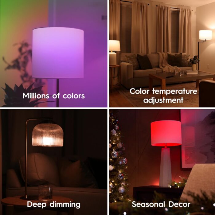 Cync GE A19 Smart LED Light Bulbs, Room Decor Aesthetic Color Changing WiFi Lights, LED Indoor Light Bulb, Compatible with Alexa and Google (2 Pack) - Image 5