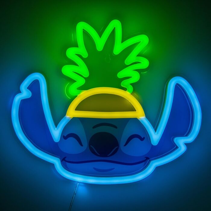 Paladone Lilo & Stitch Pineapple LED Neon Wall Light, Officially Licensed Disney Lamp with Power Cord for Home, Bedroom, Living Space, Gift for Movie Fans - Image 3