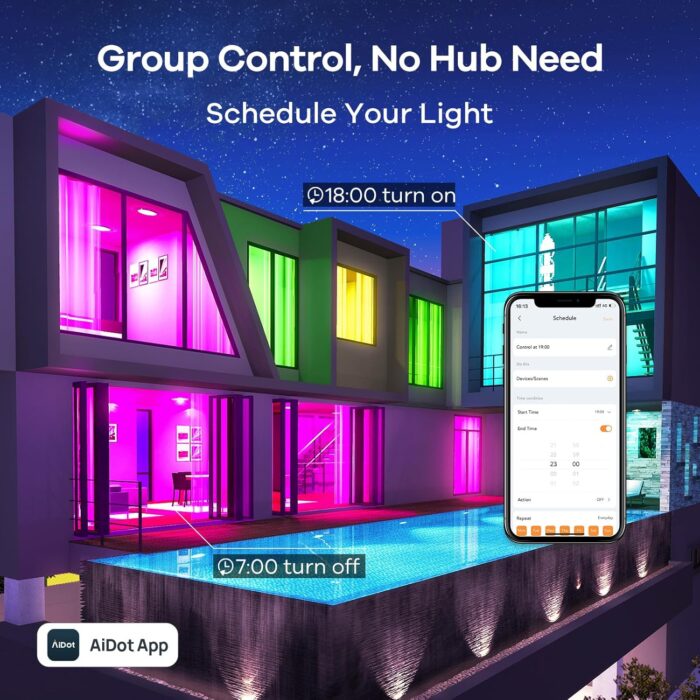 Linkind Smart Light Bulbs, Smart Bulb That Work with Alexa & Google Home, LED Light Bulbs Color Changing, 104 Preset Scene, Music Sync, A19 E26 2.4GHz RGBTW WiFi Bluetooth Light Bulb 60W, 800LM, 4Pack - Image 5