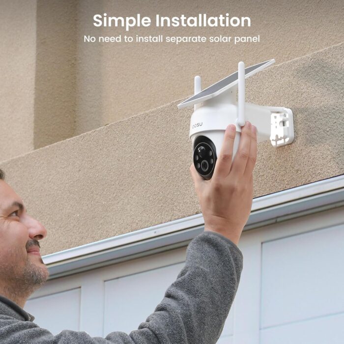 AOSU Security Cameras Outdoor Wireless, 2 Cam-Kit, No Subscription, Solar-Powered, Home Security Cameras System with 360° Pan & Tilt, Auto Tracking, 2K Color Night Vision, Easy Setup, 5G & 2.4G WiFi - Image 9