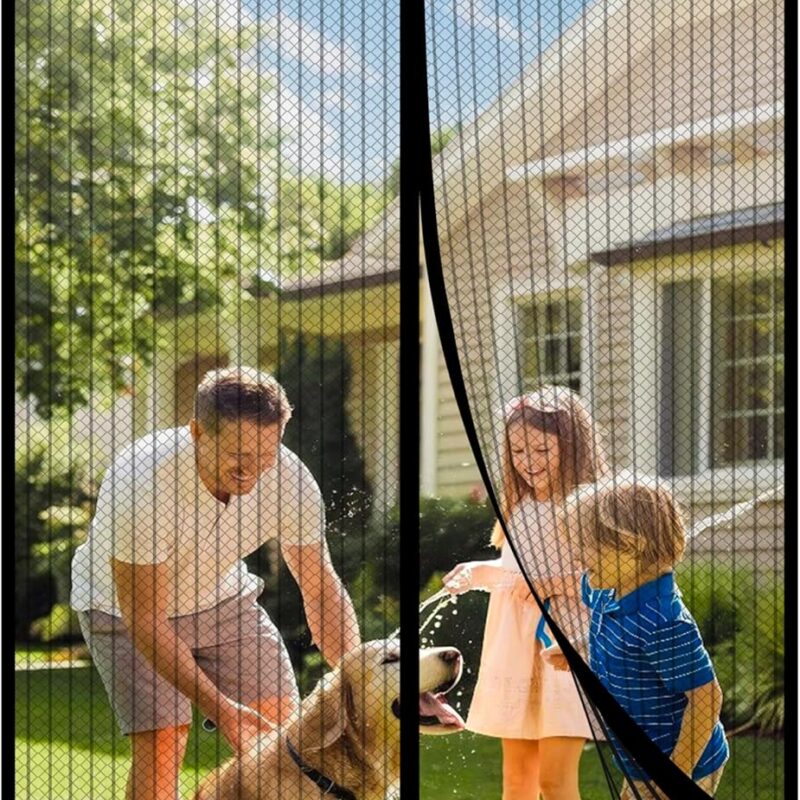 Mesh Screen with Magnetic Closure-Keeps Bugs Out Let Breeze in, Heavy Duty - Pet and Kid Friendly, Works with Front, Sliding Doors (38 x 82 Inch)